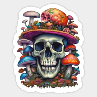 shroomy skull III Sticker